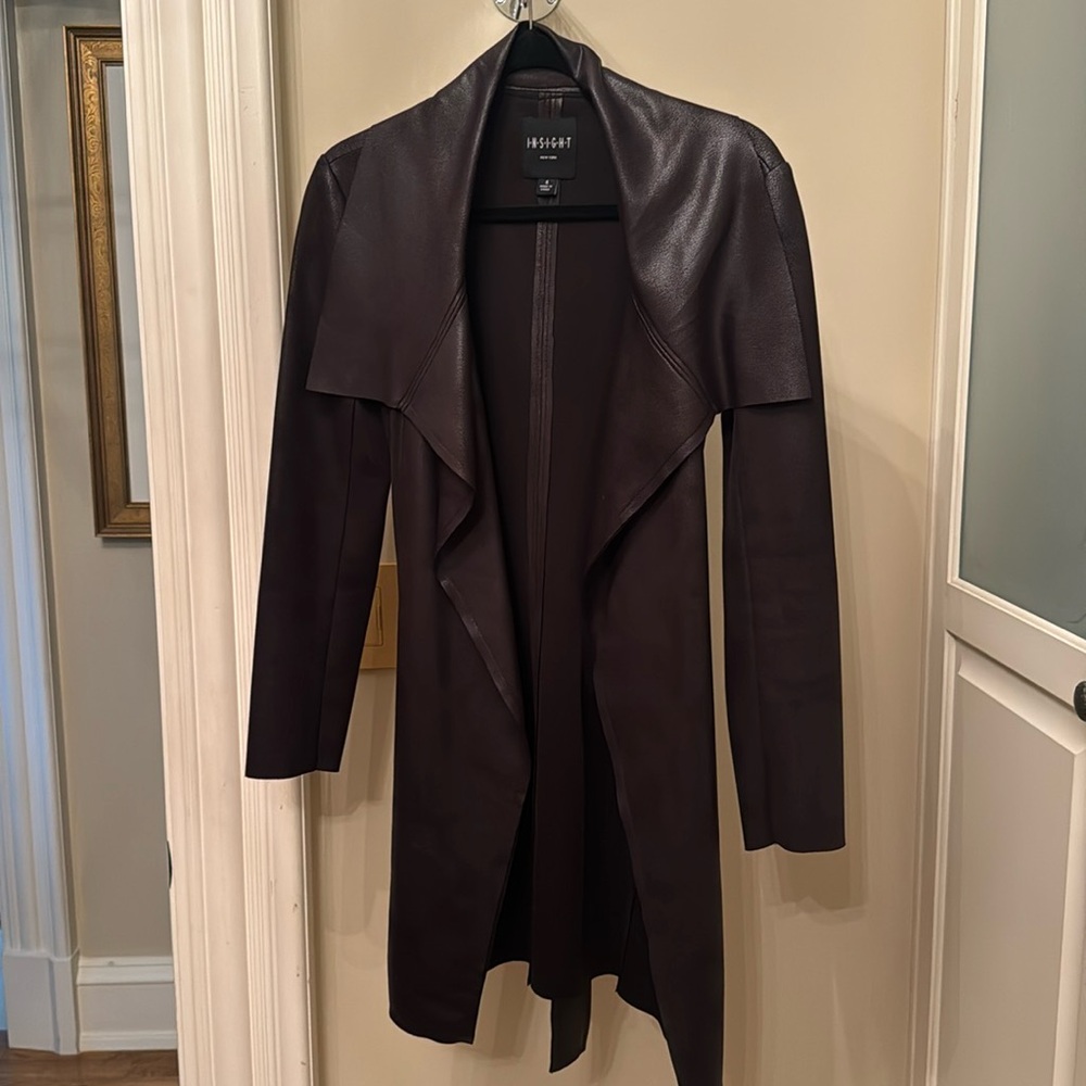 Black Faux Suade Trench & Skirt Set | Size 4